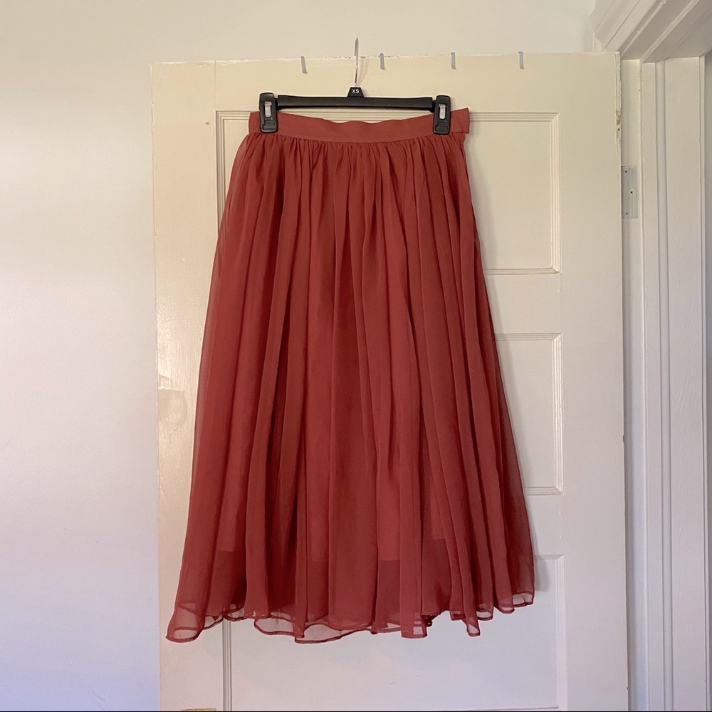 Garnet Red Flowy Skirt